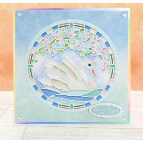 Circle Swan Frame With Love Word Metal Cutting Dies for DIY Scrapbooking Embossing Paper Cards Making Crafts Supplies 2019 New