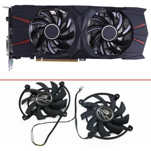 2pcs iGame GTX 1060 1070 Cooler Fan 4pin Replace For Colorful iGame S GeForce GTX1060 GTX1070 iGame U Video card Fans