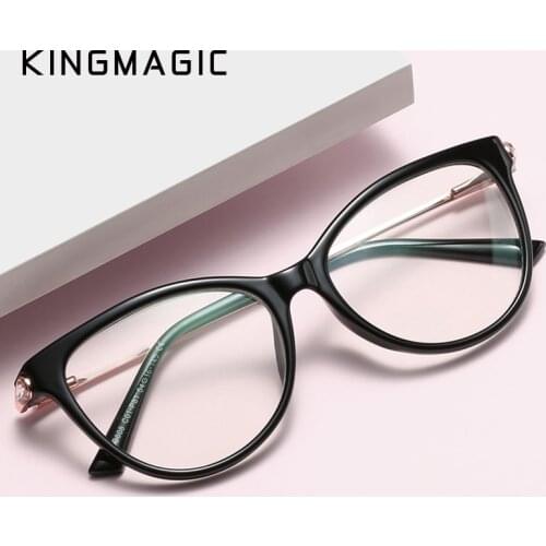 KINGMAGIC Fashionable Glasses Frame for Women Vintage Blue Light Computer Men Spectacle Optical Eyewear