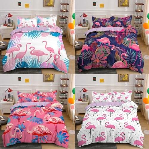3D Animal Flamingo Printed Bedding Sets Single Double Queen King Size Duvet Covers