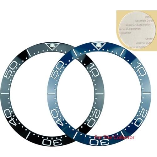 Sloping Design 38mm Black/Blue White Printing Ceramic Bezel Insert for SKX007 SKX009 Sea Master Diver Mens Watch Green Lume Pip