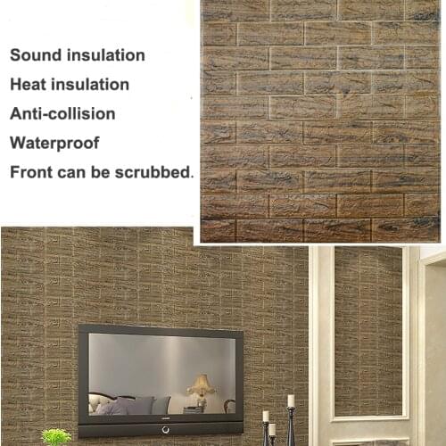 10 pieces 3D Brick Wall Stickers Home Wall Decor Bar Restaurant Living Room Wall Decor DIY Self-adhesive Waterproof Wallpaper