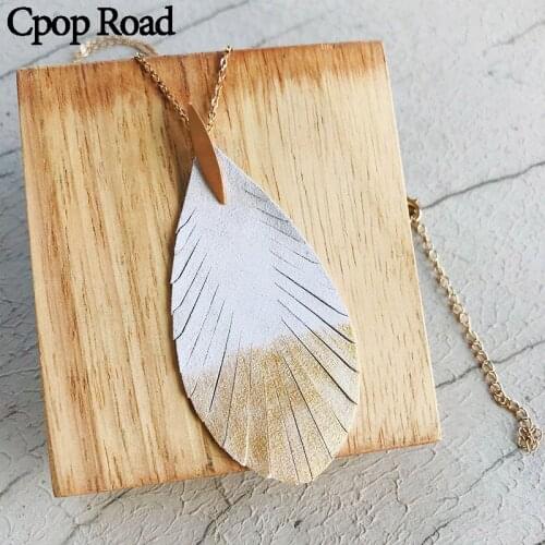 Cpop New Trendy Genuine Goat Leather Necklace Glitter Leather Tassel Pendant Fashion Necklace Women Jewelry Accessory Gift 2019