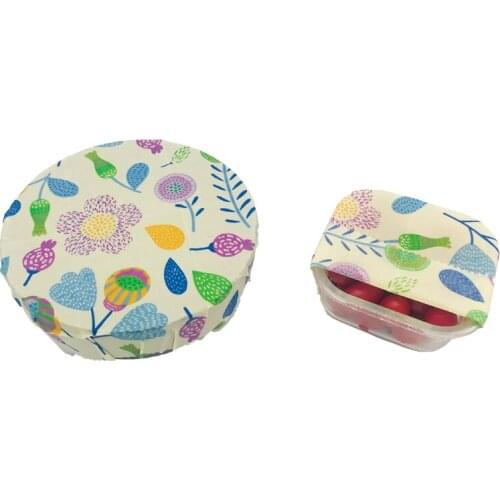 9pcs/bag 3S+3M+3L Beeswax Wraps Flower Pattern Natural Zero Waste Plastic Fresh Cloth Wrapper Reusable Sustainable For Home