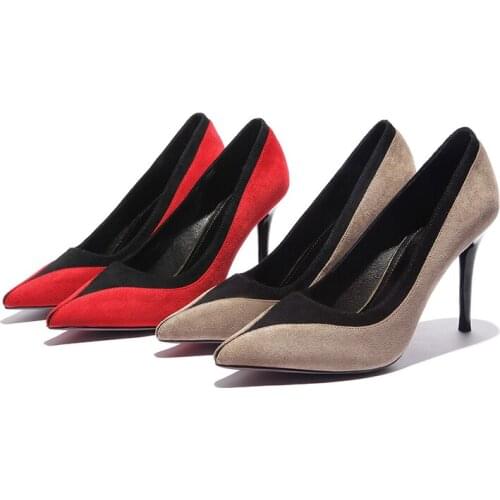 High Heels Spring OL Office Fashion Woman Dress Shoes Bead Pointed Toe Pumps Sweet Ladies Shoes Women Zapatos Mujer U14-22