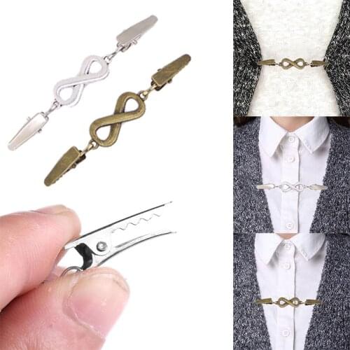 Simple Clips Women Girls Knitwear Shawl Brooches Pins Classical Vintage Sweater Shawl Clip Dresses Cardigan Collar Clip