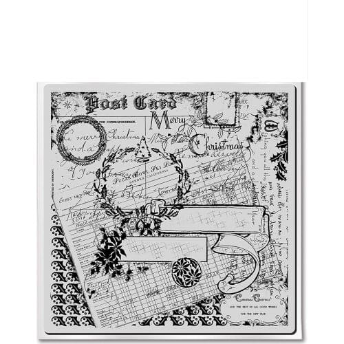 Retro text background Transparent Clear Stamps for DIY Scrapbooking/Card Making/Kids Christmas Fun Decoration Supplies ST1102