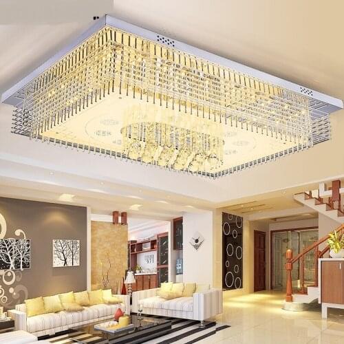 Rectangle light crystal lamp LED ceiling lights bedroom restaurant specifications for 80 * 60 * 22 (cm) Crystal combination ZA