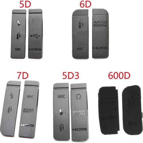 1set USB/HDMI-compatible DC IN/VIDEO OUT Rubber Door Bottom Cover For Canon EOS 5D 6D 7D Mark II / 5D2 / 5D3 600D 70D Camera