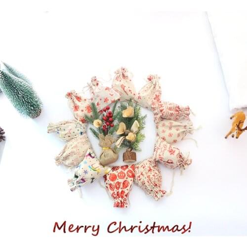 Christmas Gift Pouches For Festival Party Decoration Sachet Santa Kids Toy Storage Bag 10Pcs/Lot 10x14 13x18 Can Print Logo