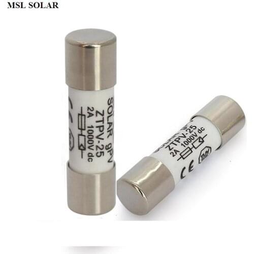 Solar PV Fuse 1000V 10*38MM 25A DC PV Metal Alloys for Solar Power System Protection 10pcs/Lot