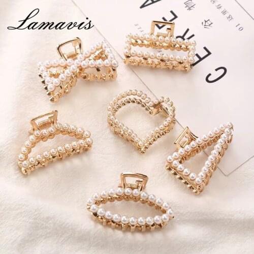2020 New Hairpin Korean Pearl Hairpin Multiple Styles With Drill Clip Temperament Hairpin Rhinestone Material Wild Personality