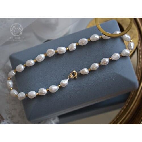 Freshwater Pearl white BAROQUE 9-13mm Necklace 45cm wholesale for women xmas gift