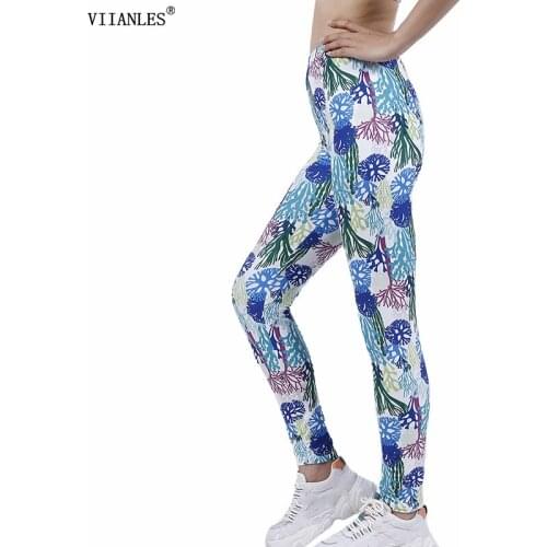 VIIANLES Women Leggings High Waist Print Trousers Soft Female Casual Elastic Push Up Pant Fitness Elasticity Workout Sexy Leggin