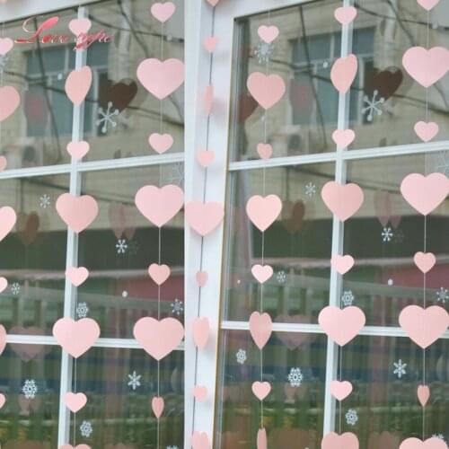 1PC 2.1M Heart Shape Hanging Paper Garland Floral String For DIY Home Decoration Party Supplies Wedding Paper Garland Banner
