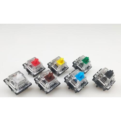 Idobao Gateron mx switch 5 pin transparent case mx blue brown green white switches for mechanical keyboard cherry mx compatible