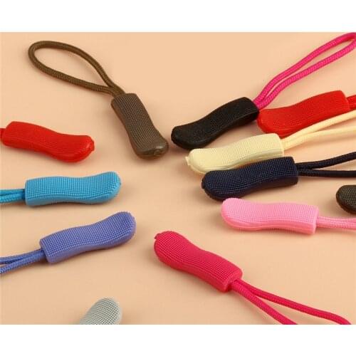 10 PCs Zipper Pull Puller End Fit Rope Tag Replacement Clip Broken Buckle Fixer Zip Cord Tab Travel Bag Suitcase Tent 66mm x 8mm