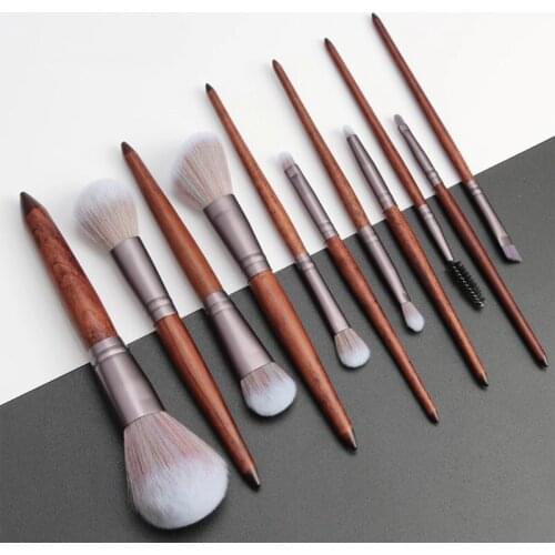 11Pcs Professional Wooden Handle Makeup Brushes Set Foundation Powder Eyeshadow Brush For Beginner New User Cosmetic Makeup Tool
