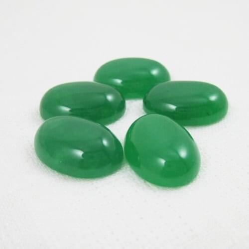 13*18mm grass green dyeing stone cabochon oval cabochon 4120011