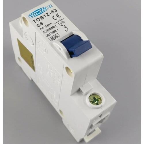 1P 6A DC 125V Circuit breaker MCB C curve