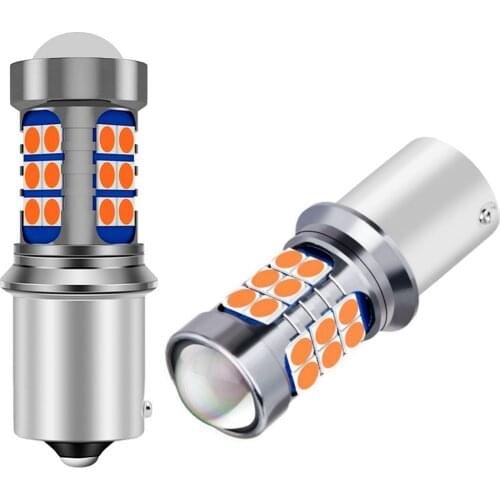 2PCS 1156PY 7507 PY21W BAU15S Super Bright 3030 LED Car Rear Direction Indicator Lamp Auto Front Turn Signals Light Amber Yellow