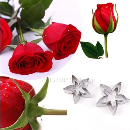 4pcs/set Roses Calyx Flower Cake Decorating Molds Stainless Steel Biscuit Fondant Cookie Cutter Wedding Baking Tools