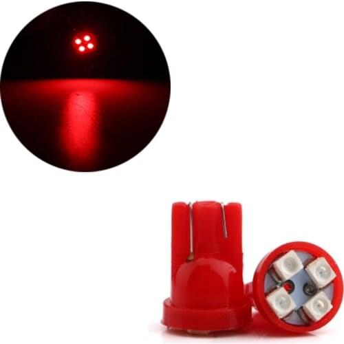 50Pcs Red Wedge T10 W5W 1210 4SMD LED Car Bulbs 168 194 2825 Clearance Lamps Interior Reading Dome Door License Plate Lights 12V