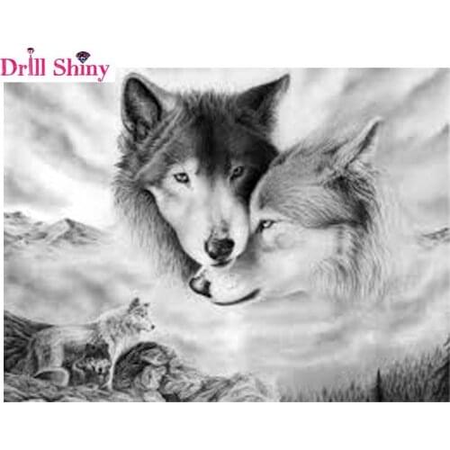 Diamond embroidery wolf Diy Diamond painting cross stitch Kit Animal Full coverage 3d square diamond mosaic