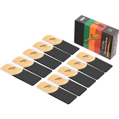 10Pcs Alto Saxophone Sax Reeds Clic Alto Reed For Riyin Saxophone 2.5 Strength 2 1/2 Music Xmas Gift Musical Instruments