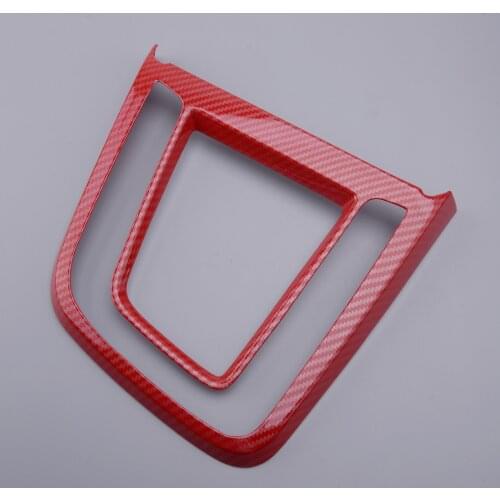 Car Console Gear Shift Box Control Panel Cover Trim Red Carbon Fiber Style ABS Fit for Hyundai Elantra 2017 2018 2019 2020 LHD