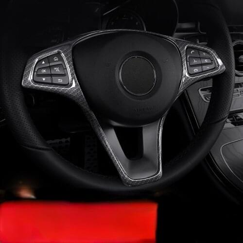 Car Styling Steering Wheel Button Frame Decoration Cover Sticlers Trim for Mercedes Benz C class W205 E class W213 GLC X253 Auto