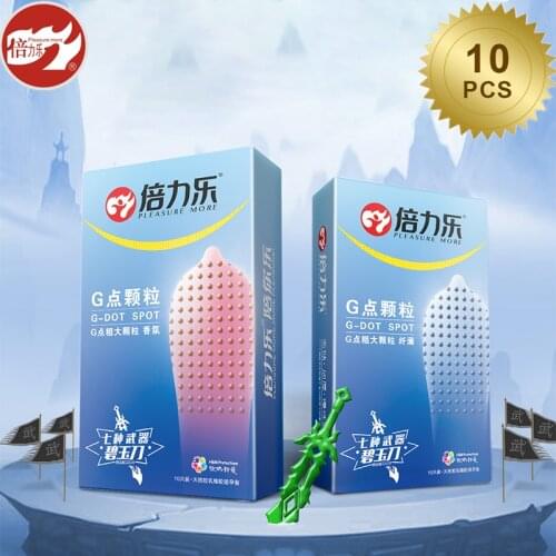 Beilile 10PCs G-Spot Tasteful Condom With Spikes Big Particles Massage Ultra Thin Penis Sleeve Erotic Goods Sex Products For Men