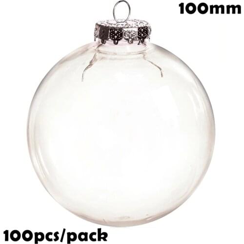 Free Shipping DIY Paintable/Shatterproof/Fillable Christmas Decoration Ornament 100mm Plastic Ball, 100/Pack
