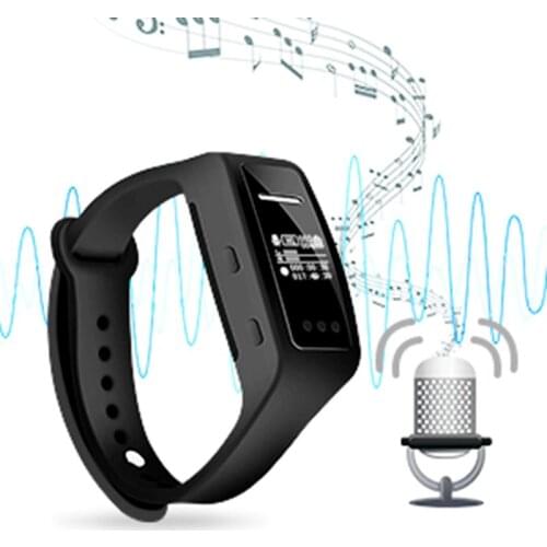 Bracelet Wristband Digital Voice Recorder 16GB 12 Hours Recording Wristband Digital Sports Bracelet Interview Meeting Recording