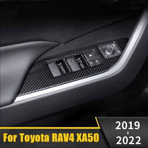 ABS Car Window Motor Door Handle Armrest Cover Sticker Trim Cover For Toyota RAV4 RAV 4 XA50 2019 2020 2021 Interior Accessories