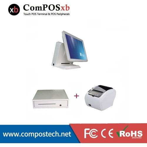 Europe 15Inch POS Touch Machine POS System Equipment TFT LCD Touch Panel POS Printer Wirth Cash Drawer
