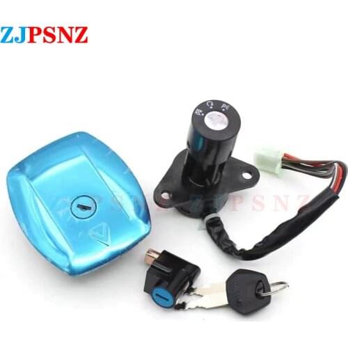 GS125 6Wires Motorcycle Ignition Switch Lock + Fuel Gas Tank Cap Cover Lock+Steering Lock Set GS6 Spare Parts Scooter Lock Sets