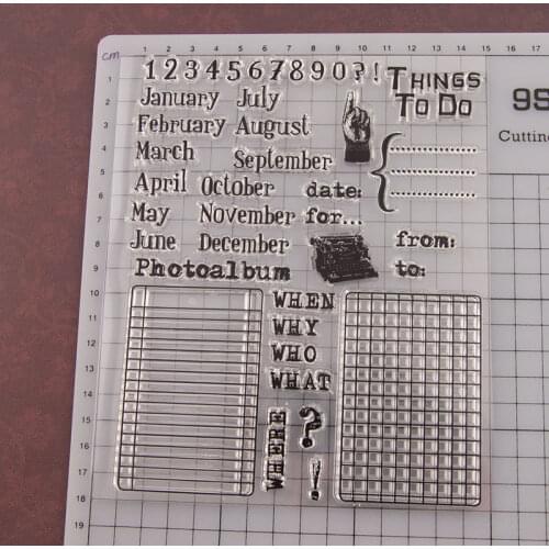 Calendar Date CLEAR STAMPS DIY Scrapbooking Card Album Paper Craft Rubber Transparent Silicon Clear Stamp