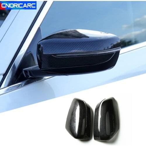 Carbon Fiber Style ABS Car Exterior Rearview Mirror Frame Decoration Cover Trim For BMW 5 Series G30 G38 2018 Modified Styling