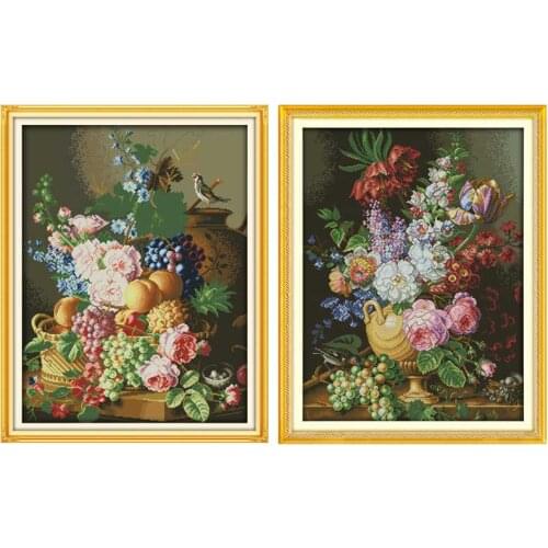 Beautiful vase Counted Cross Stitch 11CT 14CT Cross Stitch Set Wholesale flower Cross-stitch Kit Embroidery Needlework
