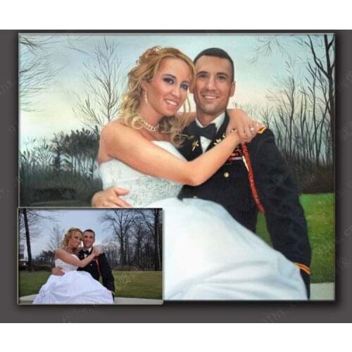 BEST Wedding anniversary present # TOP ART Customize service Custom photo picture oil painting-- BEST gift --100% hand painted