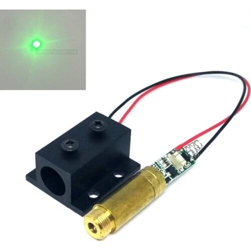 532nm 10mW Green Dot/Line Lights Laser Diode Module w Brass Housing 3V Driver & 12mm Cooling Heatsink