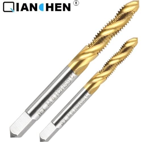 QIANCHEN independent brand 5 pcs M2 M2.5 M3 M4 M5 M6 M8Screw therad Insert Taps Metric Fine Thread ST Machine Spiral Fluted Tap