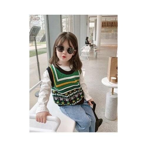 2021 Ins New Fashion Kids Sweaters Outwear Vest Children Vest Knitted Vest