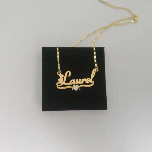 Custom Name Necklaces with Bling Heart Name Necklaces Personalized Necklace Jewelry for women men Gifts