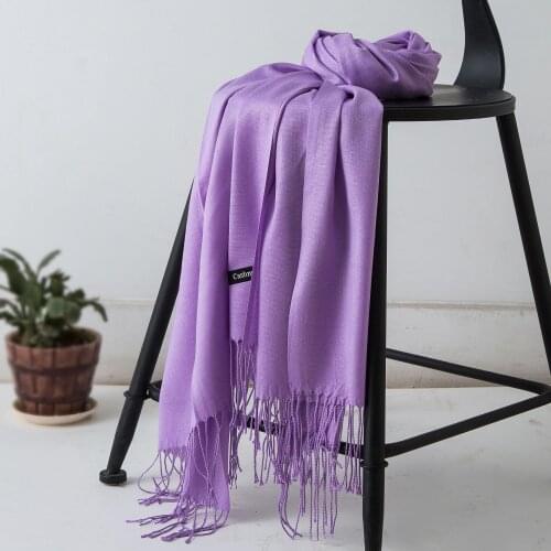 2019 Luxury Solid Women Pashmina Scarf Cashmere Shawls Wraps Tassel Bandana Scarves Lady Warm Winter Hijab Female Bufanda