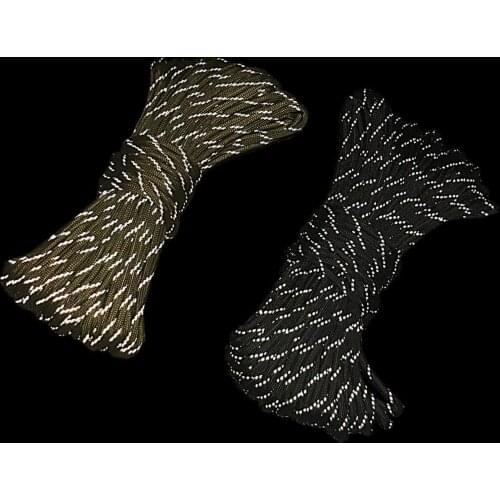 Reflective Outdoor Rock Climbing Rope, 4mm Heavy Duty & 31m(101 ft) Emergency Fire Safety Braided Ropes