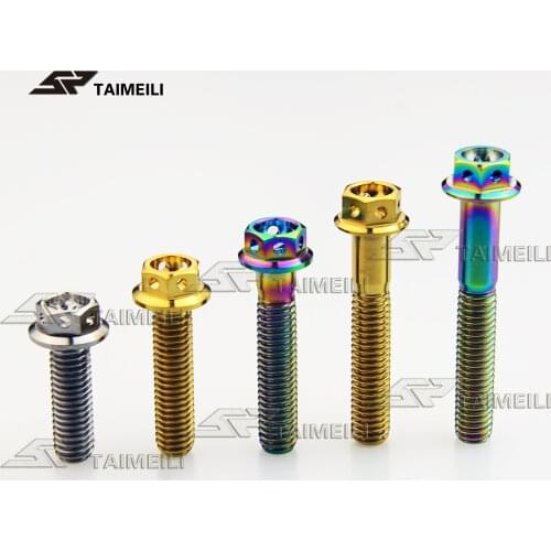 Titanium screw GR5 flange head screw head with holes M6x10/15/20/2530/35/40/45/50mm GR5 material motorcycle shell renovation rep