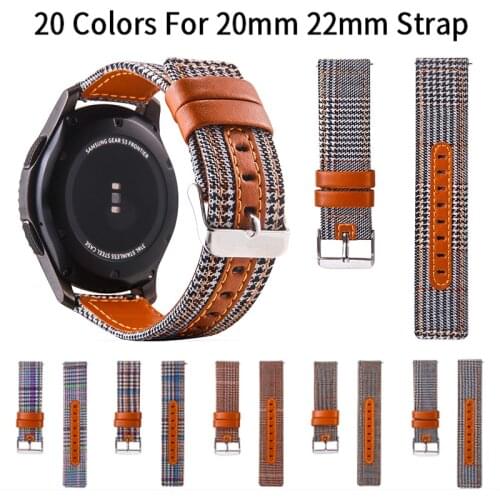 Fabric Leather Strap for HUAWEI WATCH GT 2 GT2 46mm 42mm Band Belt Bracelet Watchbands for HONOR Magic Bands 20mm 22mm Wristband