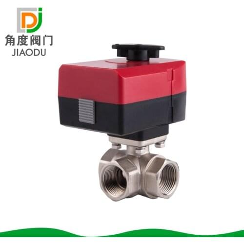 High-quality DN20 DN25 DN32 three-handed self-220V, 24V brass wire nickel-plated electric ball valve